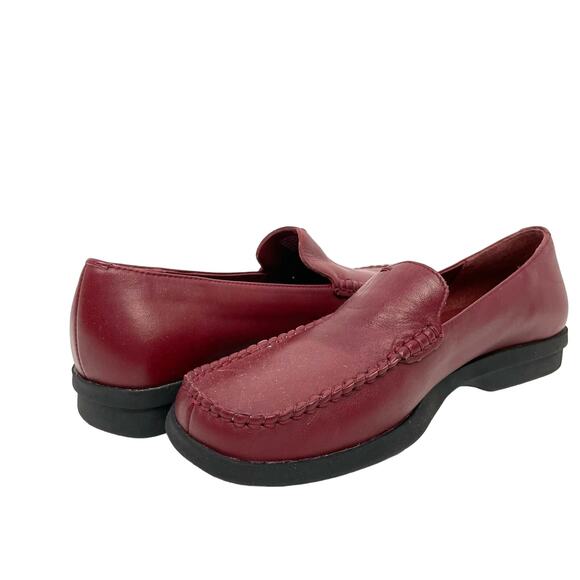 High Sierra Shoes - High Sierra | NWOB Meredith Red Leather Square Toe Y2K Comfort Loafers